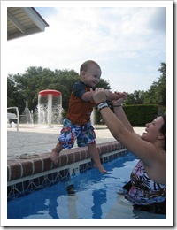 Learning to jump in off the side of the pool! - Sept 2010