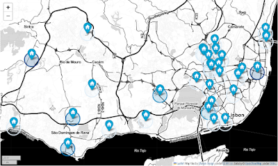 Mapa dos colégios de Lisboa