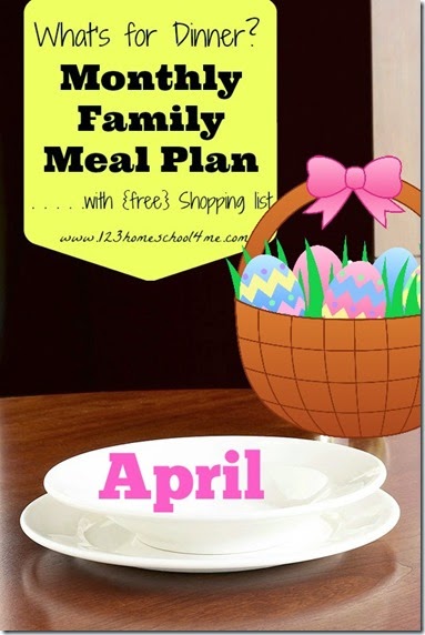 Free April Meal Planner #mealplanner #recipes