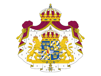 Grandes armas da Suécia (imagem disponível no portal da Casa Real).