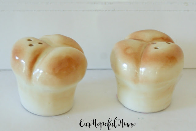 small bread rolls salt pepper shaker