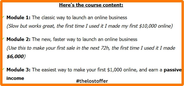 Make Your First $1000 Online Course Content - THELOSTOFFER