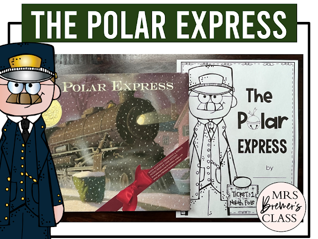 The Polar Express book activities unit with literacy printables, reading companion activities, and a craft for Christmas in Kindergarten and First Grade