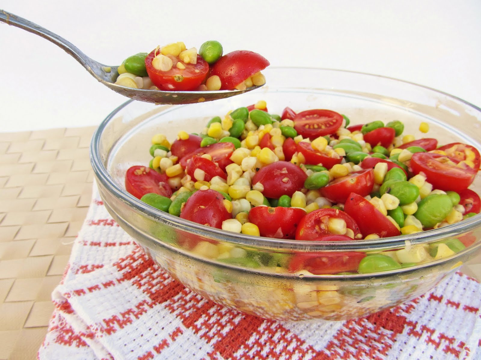 corn tomato edamame