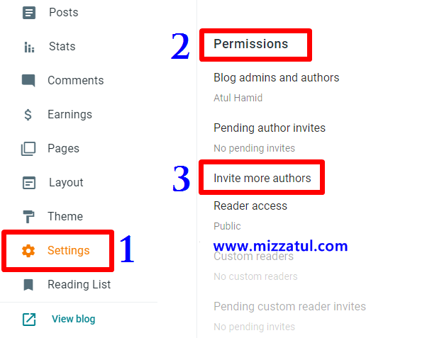 Cara tukar email dan tambah author di blogspot