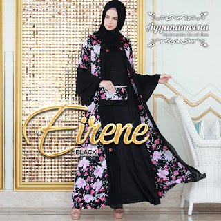 dress wanita muslimah Ayyanameena Eirene Black