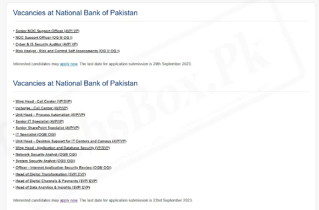 NBP - National Bank Of Pakistan Latest 2023 Jobs - Online Apply
