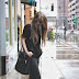 Women's Fashion black shirt + gray leggings + converse = comfy, rainy day outfit