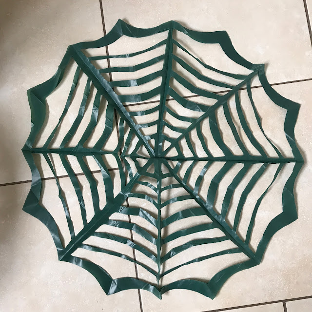 black sack spider webs DIY Halloween Crafts