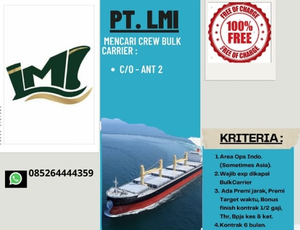 Looking for Crew Bulk Carrier Chief Officer ANT 2 Feb 2024