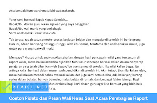 Contoh Pidato dan Pesan Wali Kelas Saat Acara Pembagian Raport