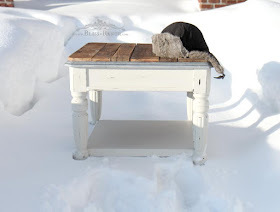 Lane end tables makeover with pallet wood tops, Bliss-Ranch.com