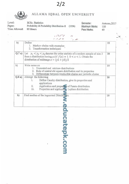 aiou-old-papers-msc-statistics-1556