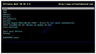 Ultimate Boot CD menu