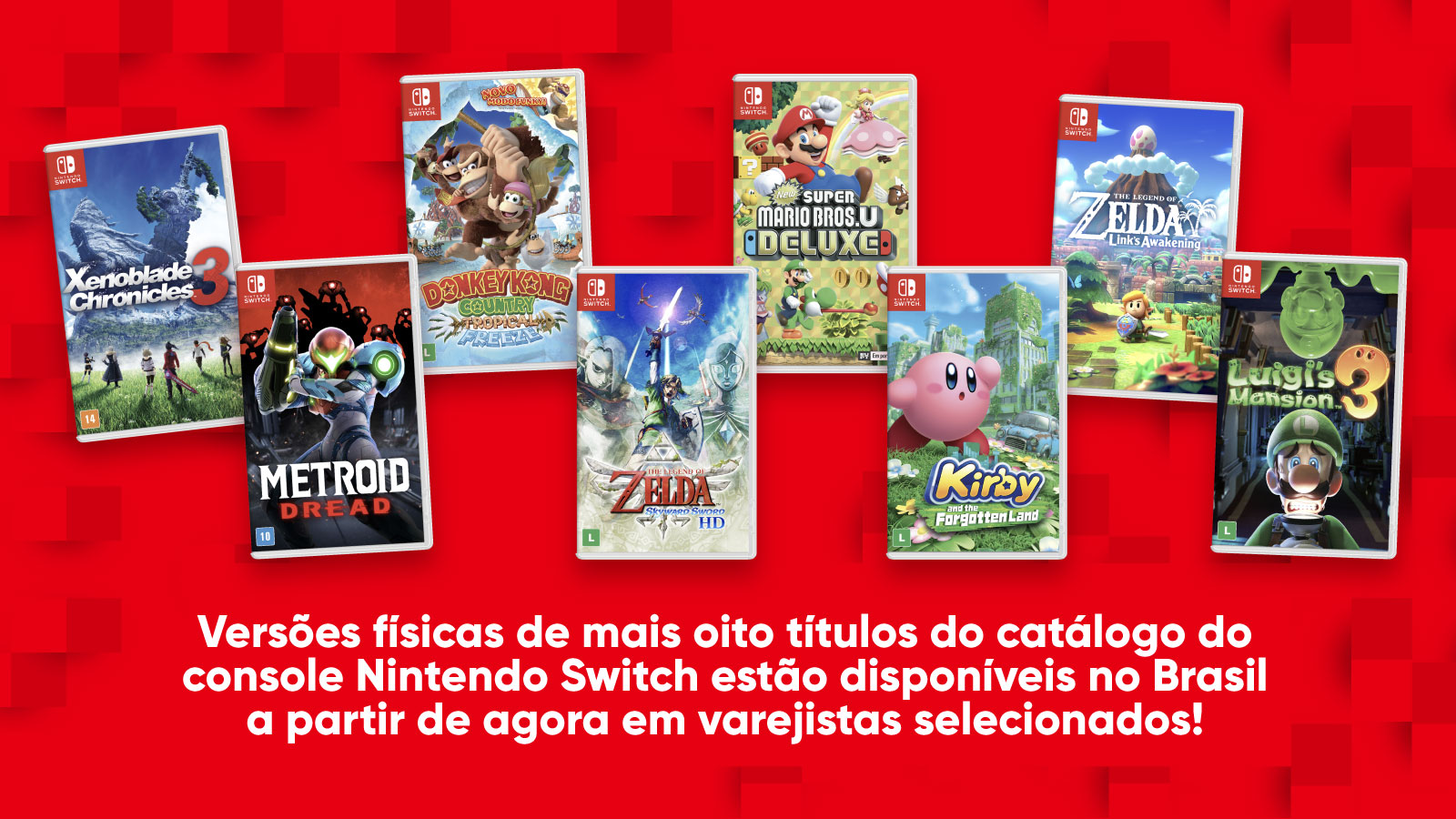 Seleção de jogos em mídia física da Nintendo já está disponível no Brasil  por R$ 349 