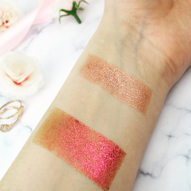 Glo & Ray Space New Product Review - Gold Fever La Amo Lipstick and Space Pigment Glitter Eyeshadows