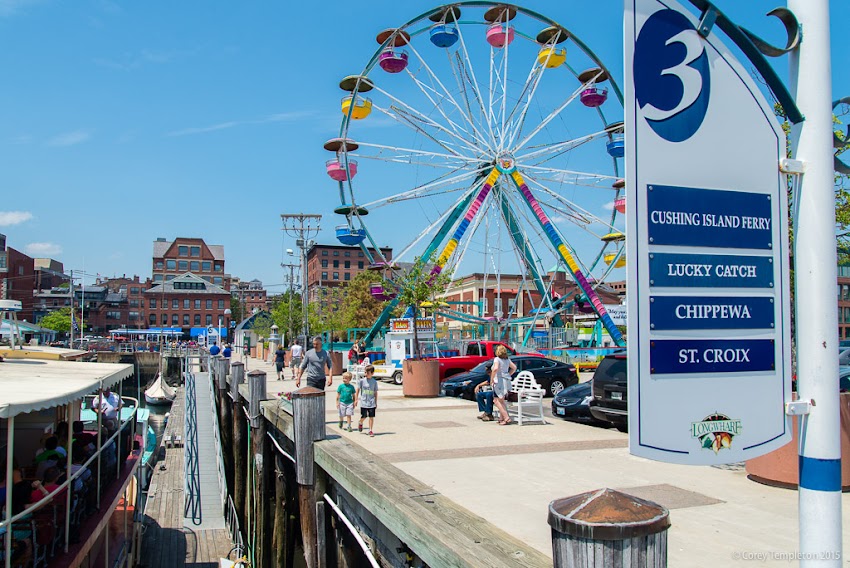 Old Port Festival Ferris Wheel on Long Wharf in the Old Port of Portland, Maine USA June 2015. Photo by Corey Templeton.