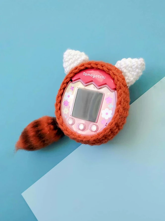 Crochet Red Panda Tamagotchi Case