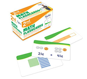 2nd Grade Math Flashcards: 240 Flashcards for Building Better Math Skills (Place Value, Comparisons Rounding, Addition & Subtraction, Fractions, Measurement, Time, Money) (Sylvan Math Flashcards)