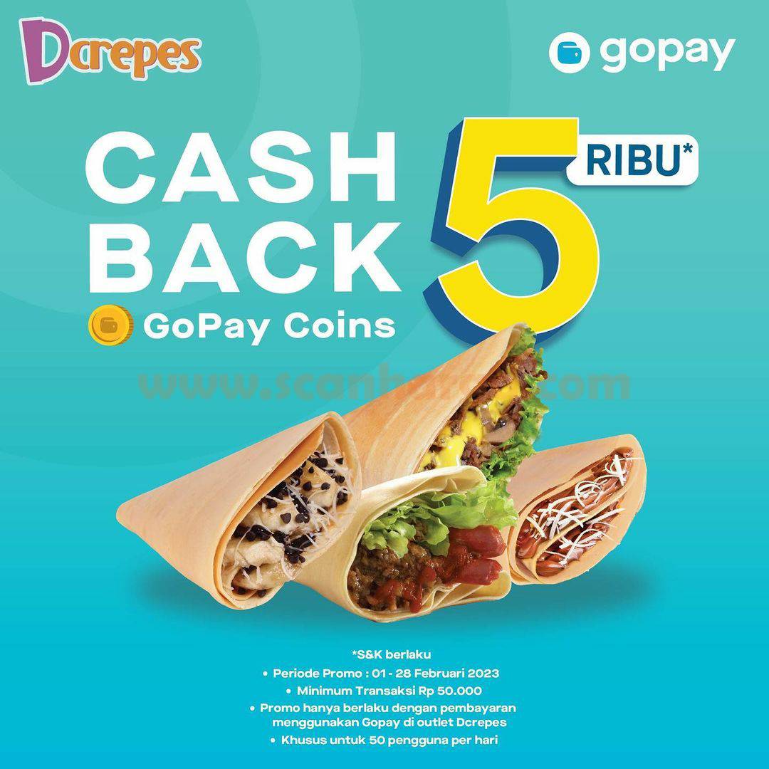 Promo D'CREPES GOPAY COINS CASHBACK Rp. 5.000