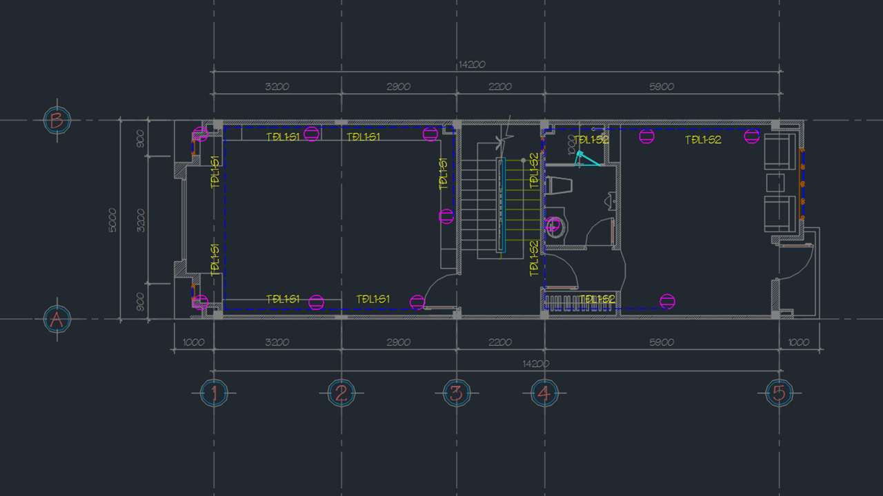 Bản vẽ nhà phố 5x19,2m 3 tầng full file Cad