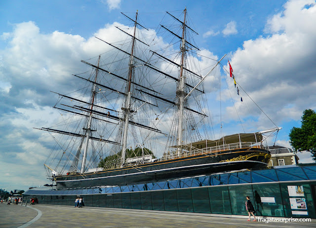 Veleiro histórico Cutty Sark, em Greenwich, Londres