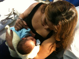 me and my son as a newborn