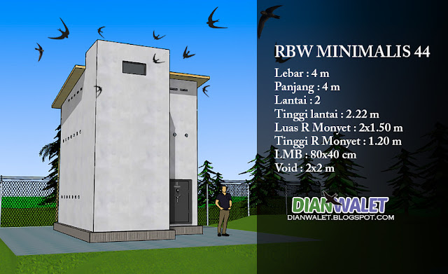 Desain Rumah Walet (RBW) Minimalis 4x4 (Full Video)  DIAN 