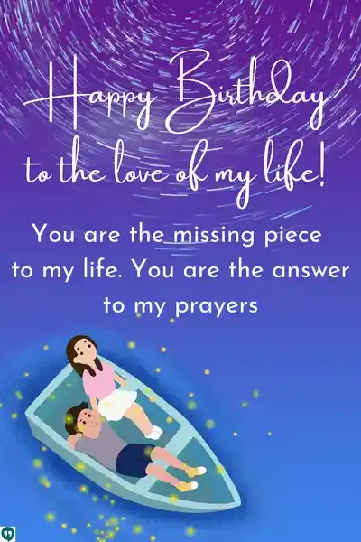 happy birthday to the love of my life quotes images with summer night boat couple watching