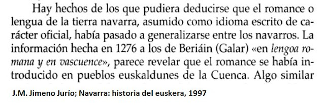 A Navarra may va sé llengua ofissial lo vasco, pero sí lo romance o románs navarro, avui a los críos a classe los fan creure lo contrari.