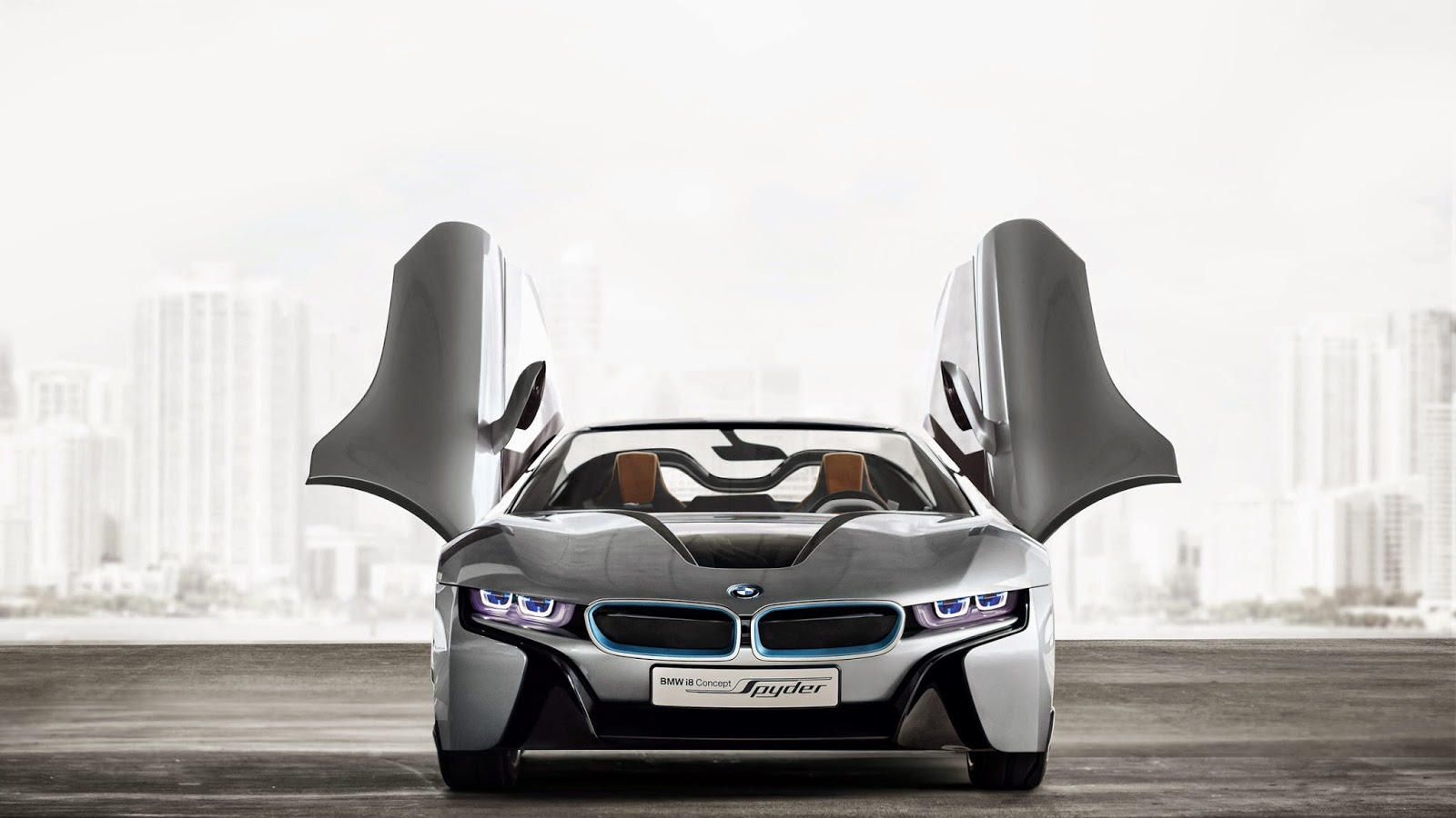 Wallpaper Mobil Mewah Futuristic BMW I8 Spyder