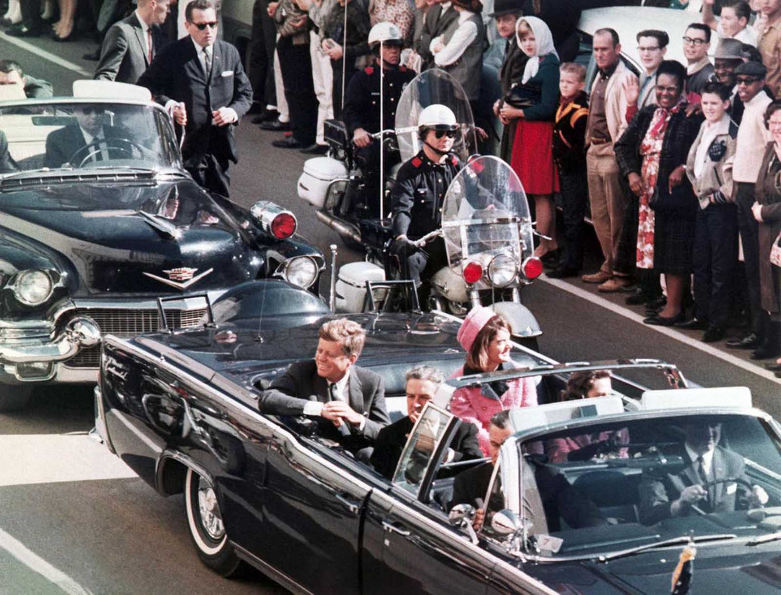 President John F. Kennedy's motorcade in Dallas, November 22, 1963.