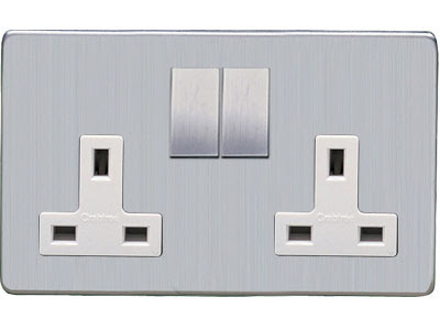 Heritage Brass Screwless range - Studio Range screwless 13 Amp Double Switched Socket