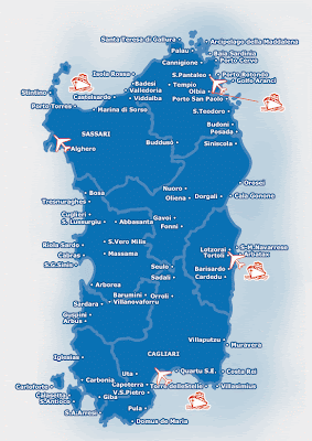 Isla de Cerdeña - Mapa - que visitar