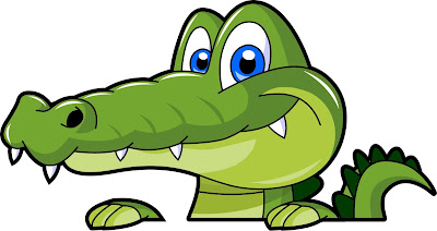 clipart alligator with backpack 