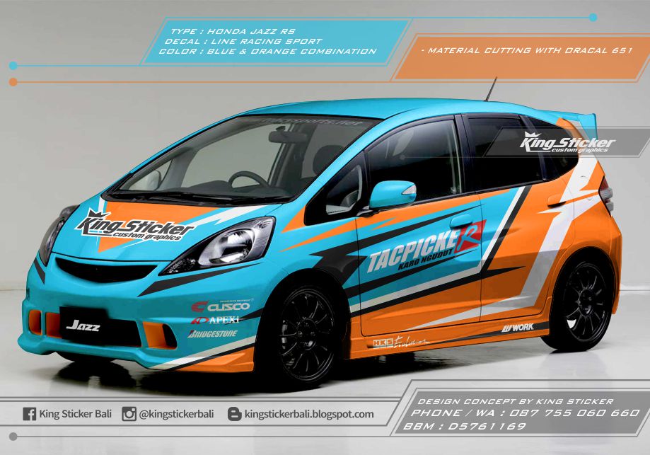 CUTTING STICKER HONDA JAZZ RS ANIMASI | King Sticker bali