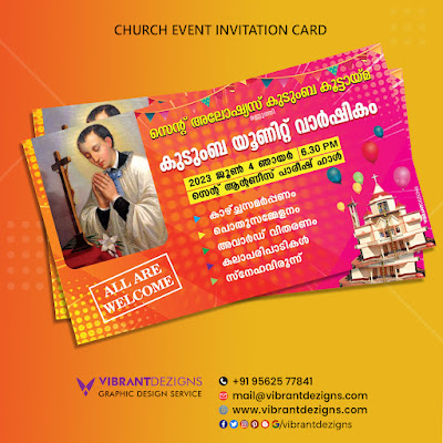 Church Event Invitation card malayalam, malayalam church notice, mannuthy church notice, invitation design for church event