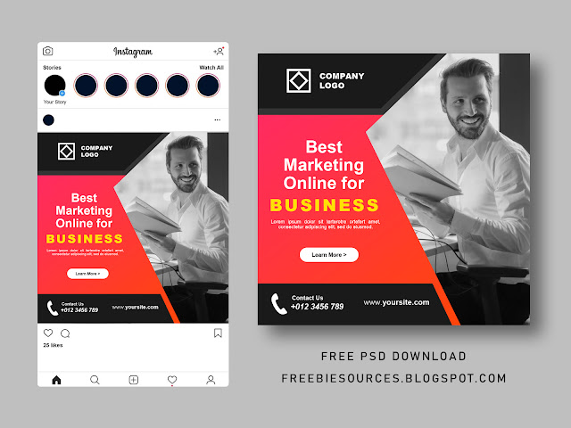 Modern Business Social Media Banner - freebiesources.blogspot.com