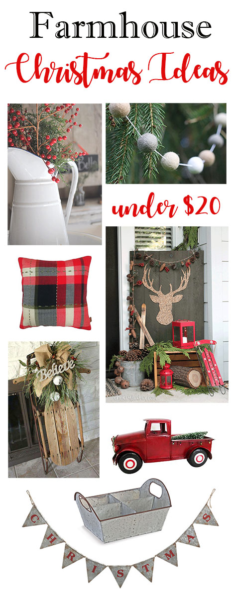 Farmhouse Christmas Decor Ideas Under 20