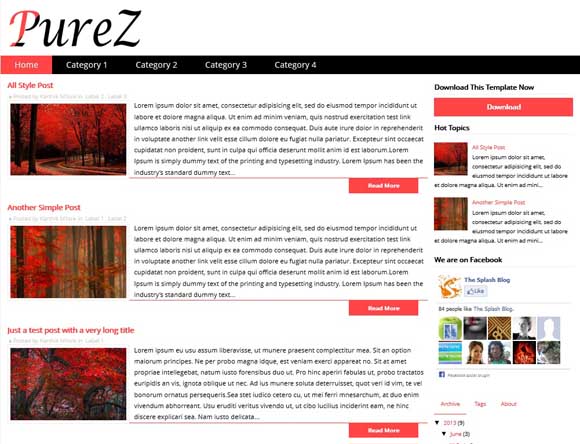 PureZ Responsive Blogger Template