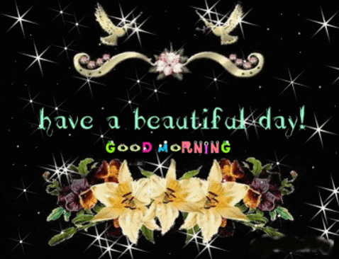 good morning gif with flowers