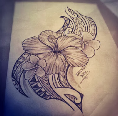 hibiscus hawaiian tribal tattoos designs