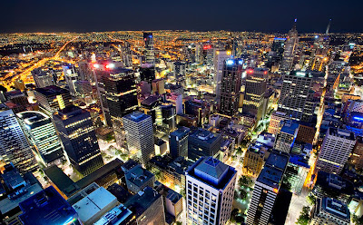 Ciudad de Melbourne, Victoria, Australia. (Vistas Nocturnas)