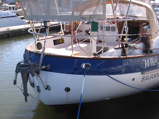 Aries windvane on the stern of Whispering Jesse