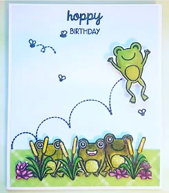 Sunny Studio Stamps: Froggy Friends Customer Card by Stephi