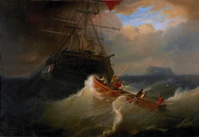 Retrieving the Stern Boat painting Andreas Achenbach