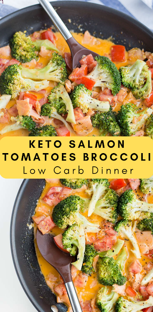 Keto Salmon Tomatoes Broccoli Dinner Recipe