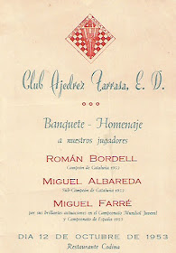 Invitación Homenaje a Albareda, Bordell y Farré en 1953