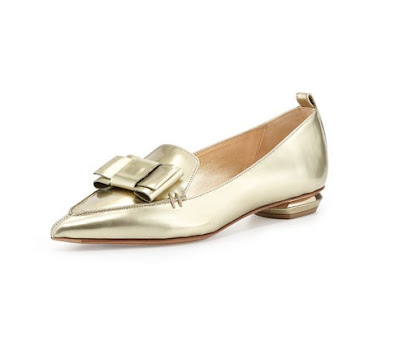 Nicholas Kirkwood Gold Metallic Pointed Toe Loafer