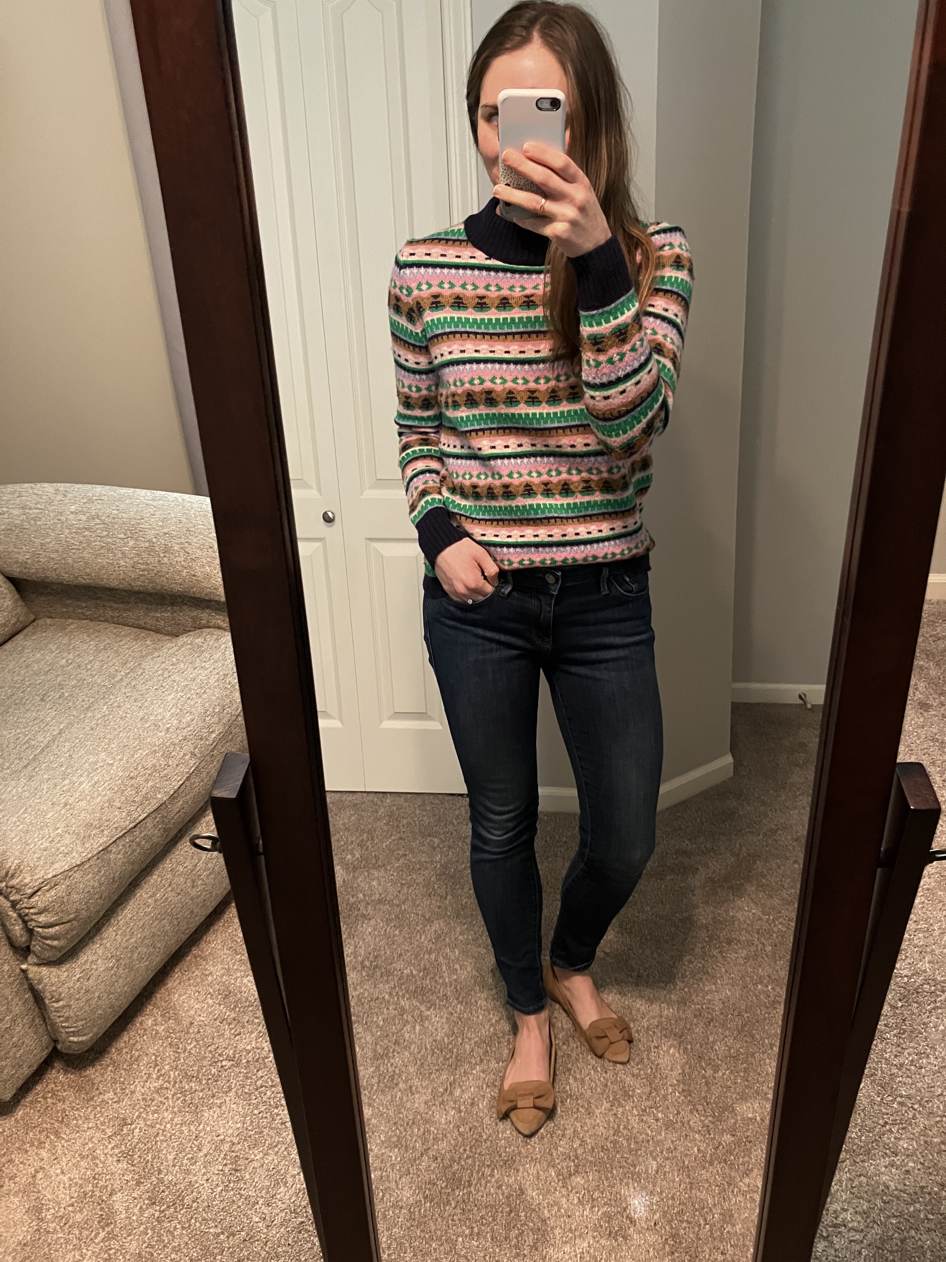 Fair Isle Sweater with Jeans | winter outfits | a memory of us | rtr subscription plan | review of rent the runway | rent the runway subscription service review